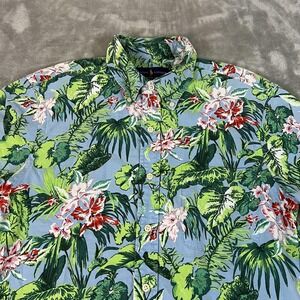 Ralph Lauren Shirt Mens Medium Floral Slim Fit Short Sleeve Button Up Hawaiian